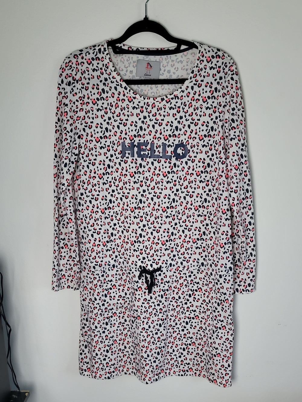 Etam Animal Print Loungewear Dress Long Sleeve Size Large